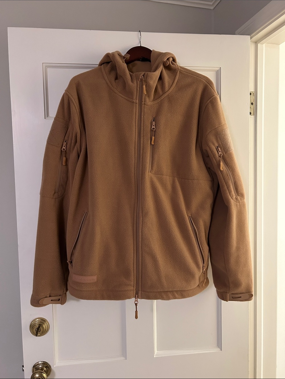Men's Military Field Hooded Fleece Jacket - Tan